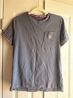 Moncler men’s cotton logo gray short sleeve t shirt top